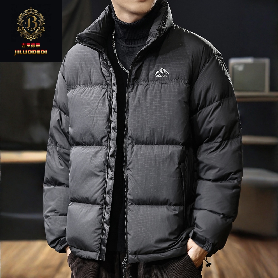 高充绒轻蓬山系羽绒服男2025冬季新款加厚保暖面包服防寒立领外套