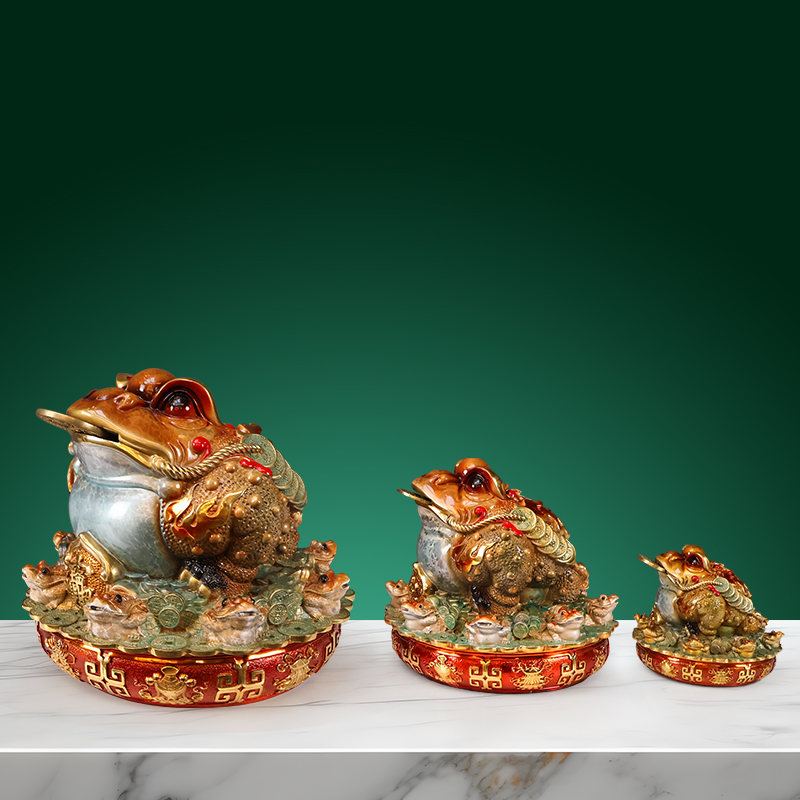 金蟾黄铜摆件玄关办公室收银台装饰八方来财纳福金蟾乔迁开业礼品