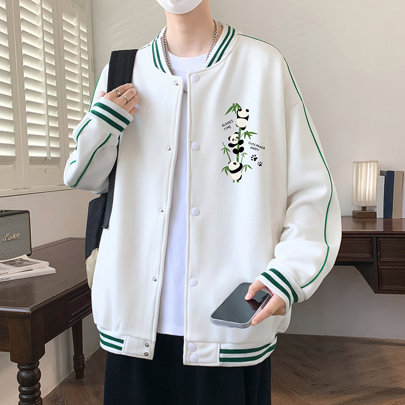 稻草人秋冬新款棒球服中学生青少年时尚休闲卫衣夹克百搭外套立领