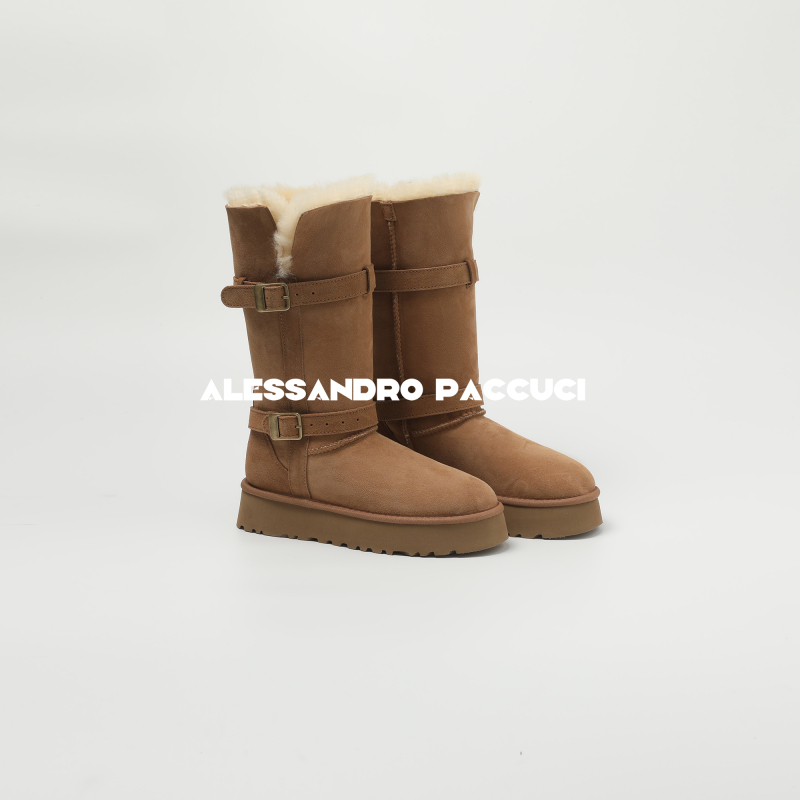 AP洛哥43213XC【暖融】皮毛一体厚底百搭保暖雪地靴长靴女士休闲鞋