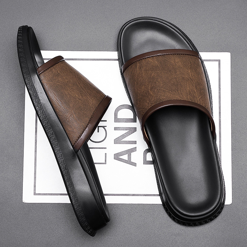 法菲欧男鞋潮款休闲时尚百搭防滑软底居家外穿透气男款拖鞋一字拖