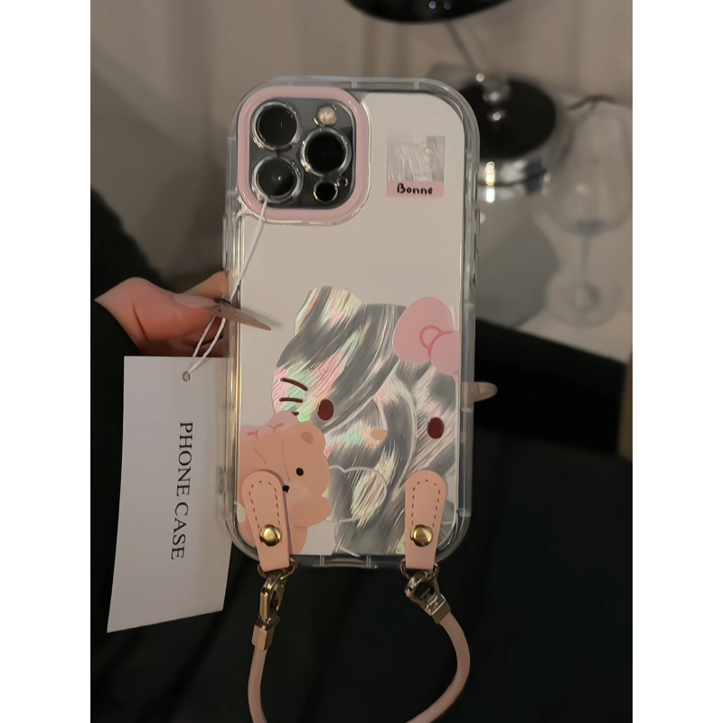 抱抱熊kitty适用苹果17promax泡芙手机壳iPhone16羽纱华为p70小米