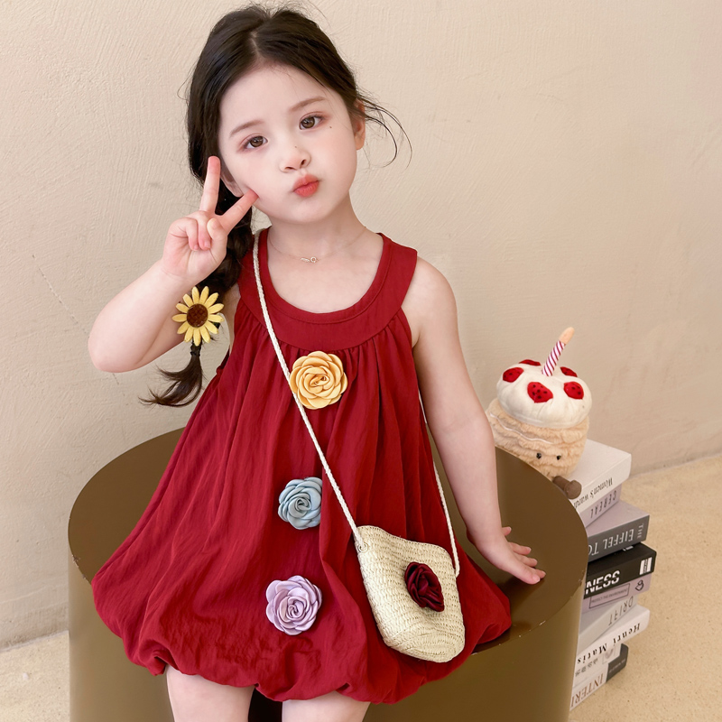 女童连衣裙夏装洋气宝宝公主裙周岁礼服儿童裙子小女孩吊带裙夏季