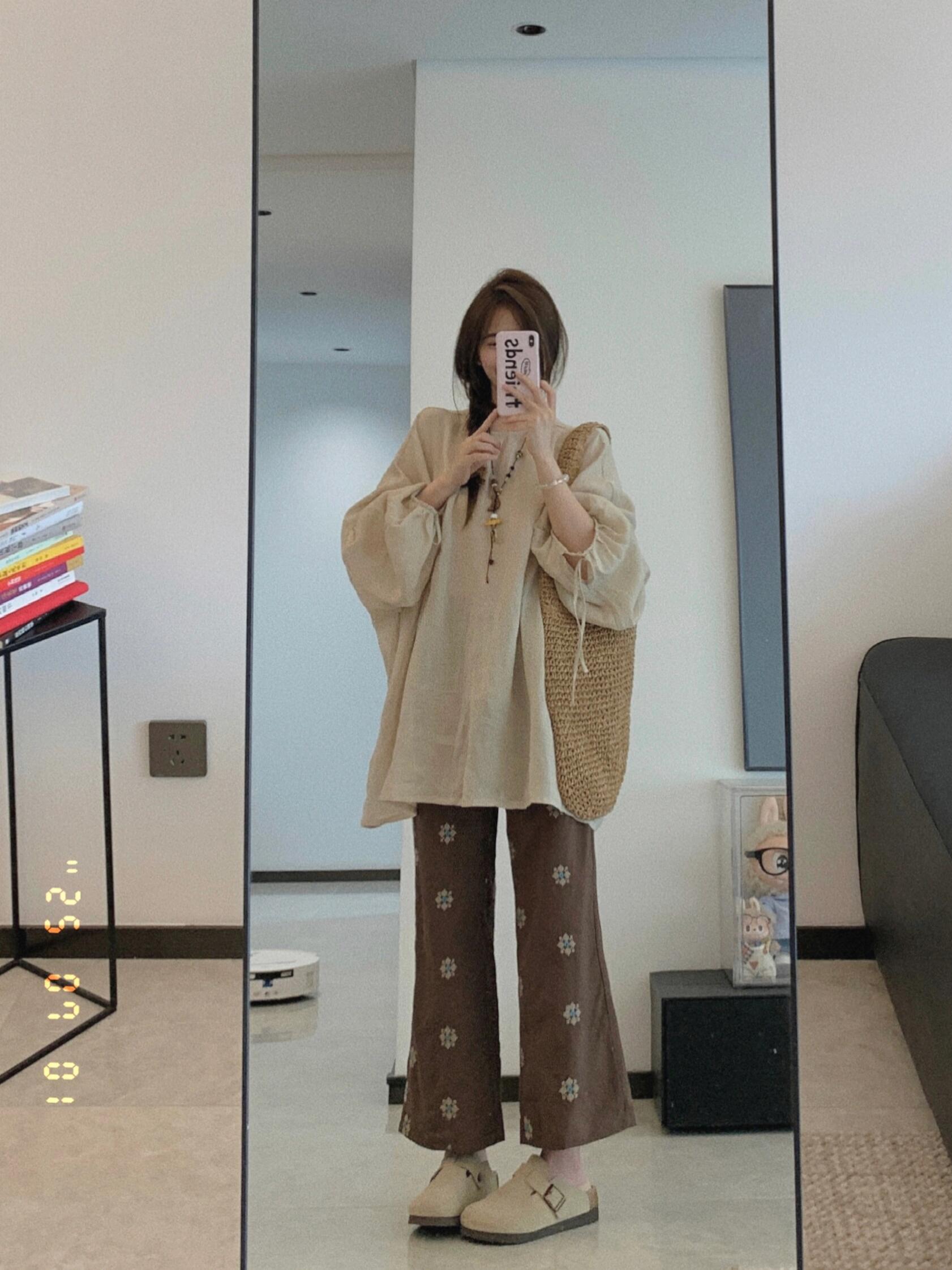 超火夏装一整套松弛感慵懒舒适防晒衬衫上衣高腰休闲阔腿裤套装女