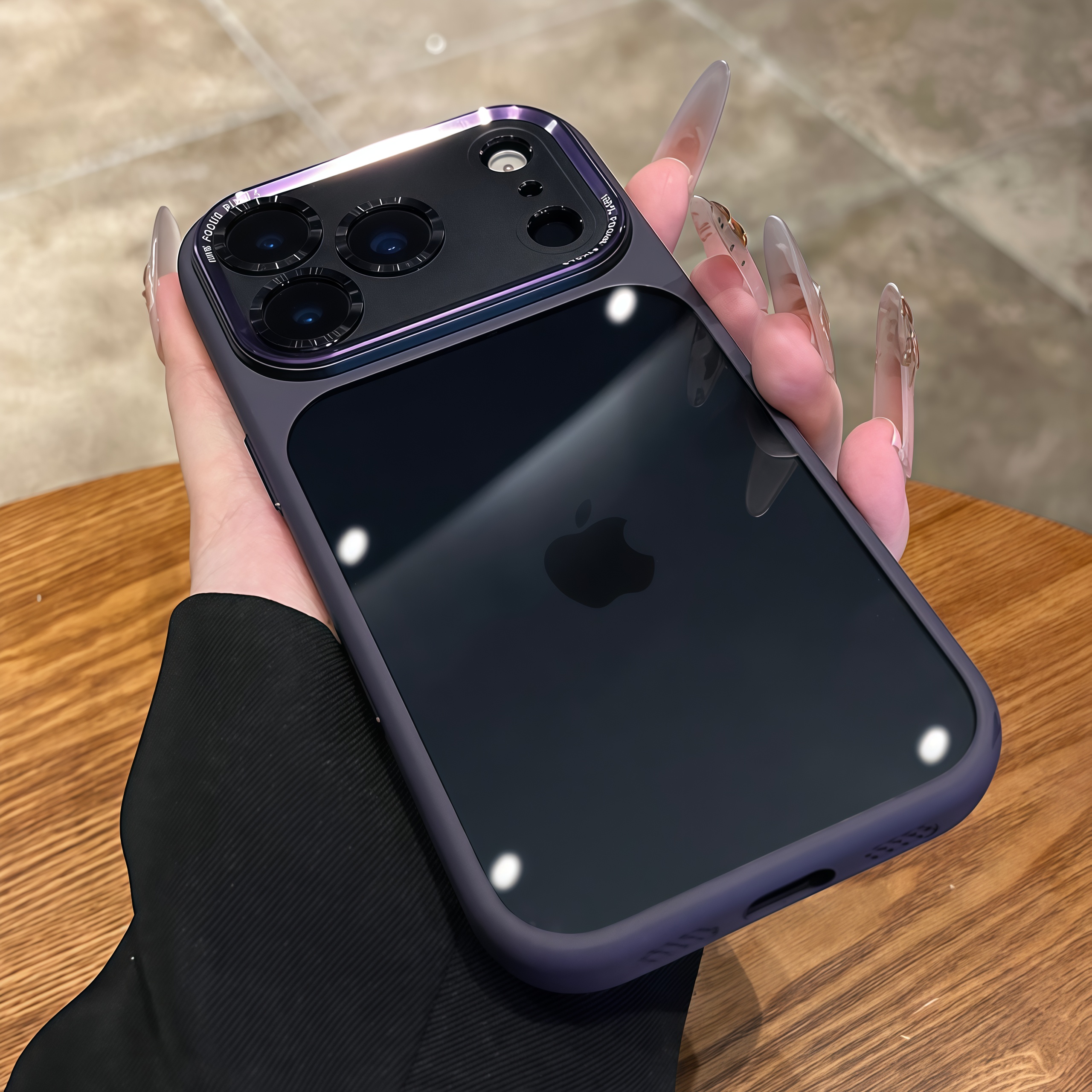 AI按键全包适用于苹果17promax手机壳透黑防摔网红男女保护套个性