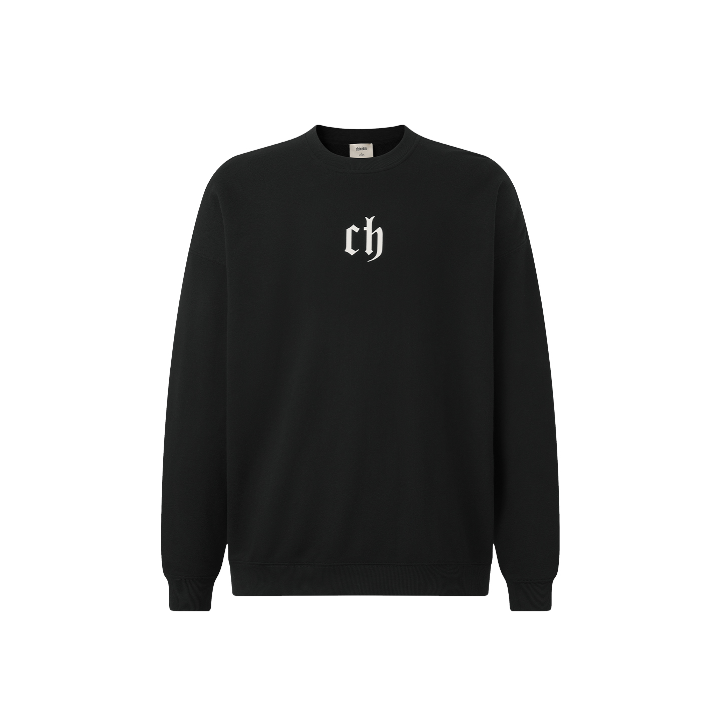 CHINISM logo印花圆领卫衣男秋季美式情侣宽松套头男士上衣