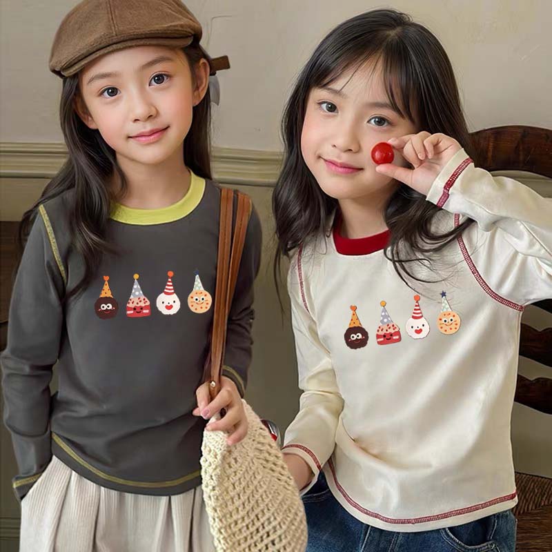 纯棉儿童撞色打底衫宝宝长袖t恤中大童装洋气上衣2025春秋新款