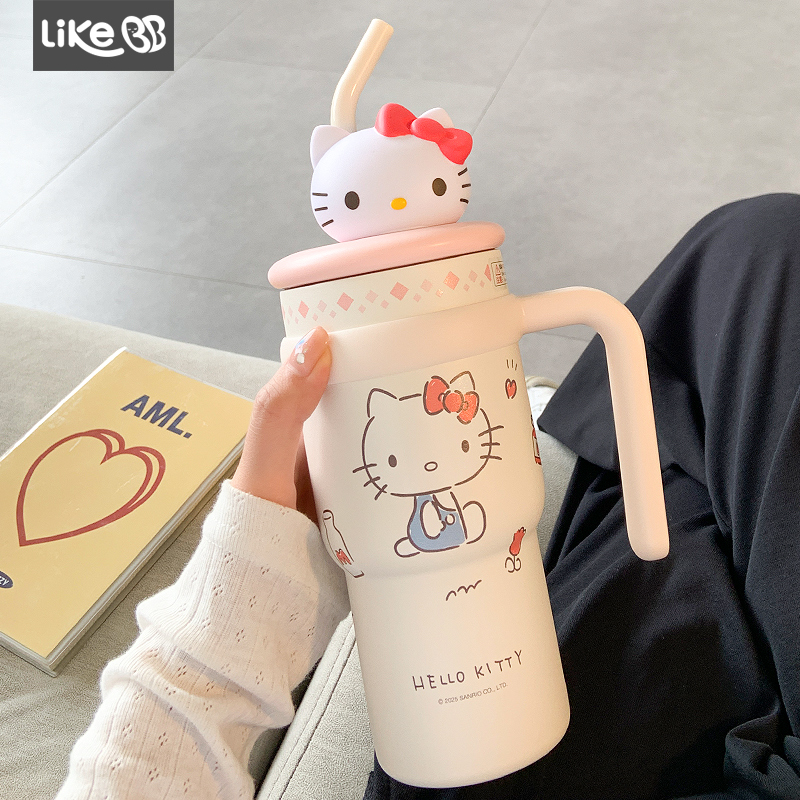 hellokitty冰霸杯大容量保温杯子女生高颜值带吸管水杯女新款2025