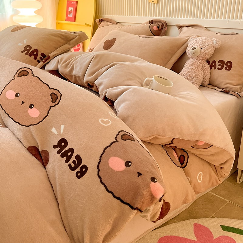 2025新款牛奶绒被套卡通风冬天加绒被罩单件150X200X230学生宿舍