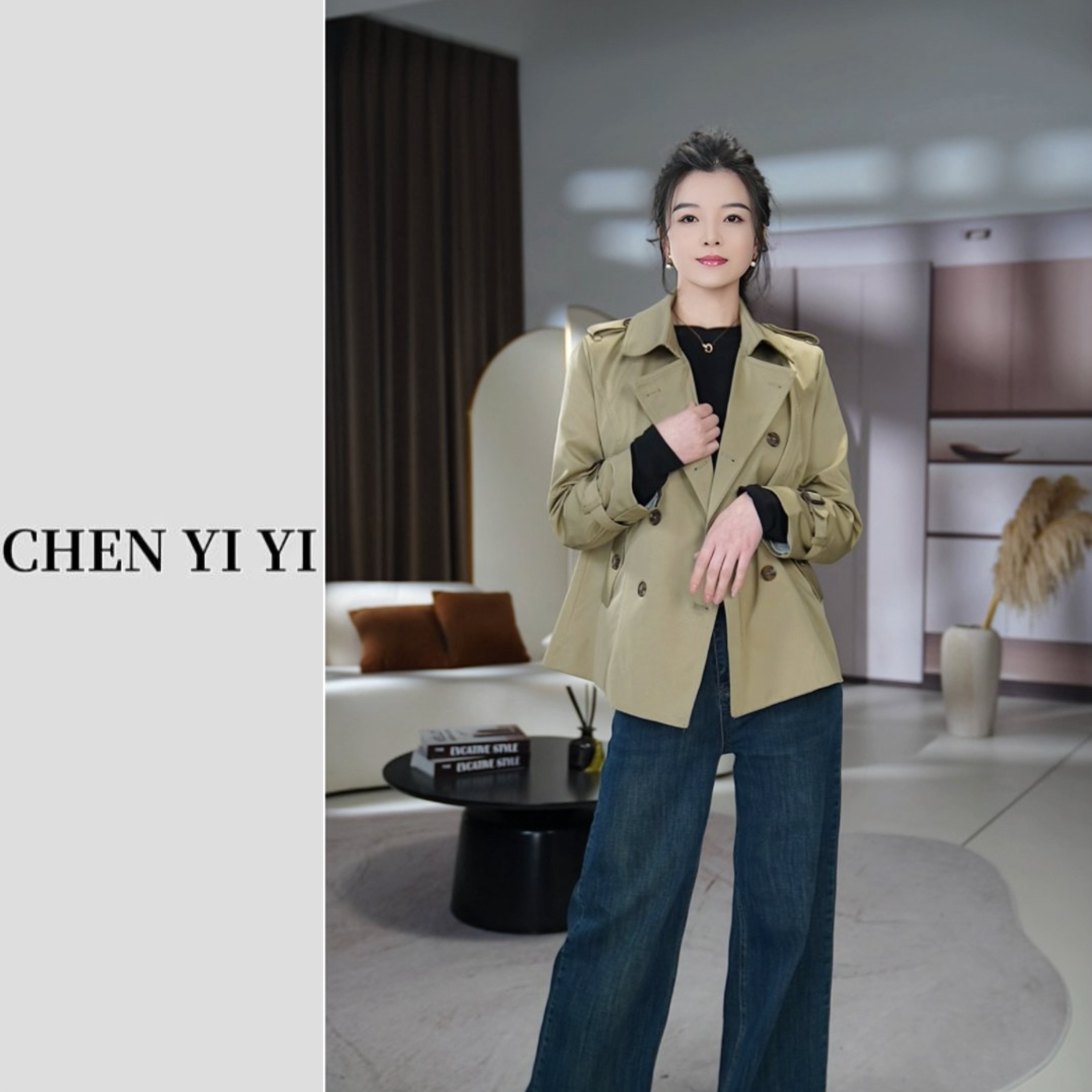 【晨一一专属】高级感风衣外套女2025春季新款短款时尚英伦风上衣