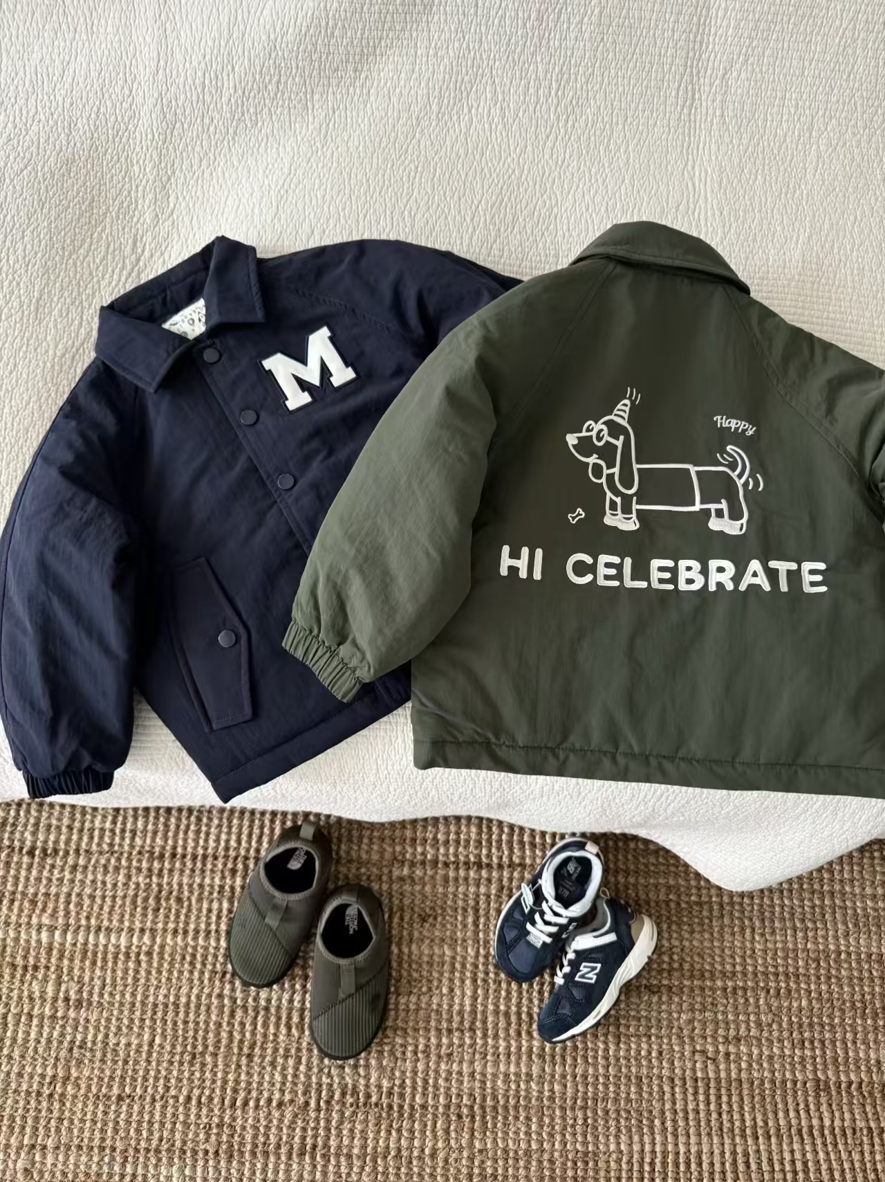 儿童棉衣男外穿2025秋冬新款小童装潮牌棉袄宝宝纯色棉服外套夹棉