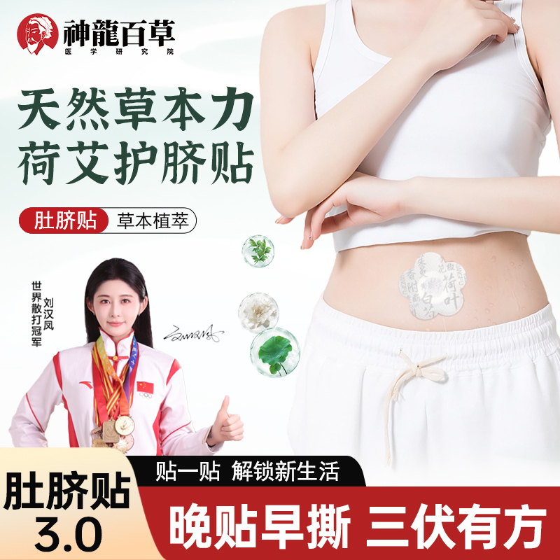 【研究院出品】神龙百草荷叶艾草噗噗贴陈艾艾绒草本家用肚脐贴