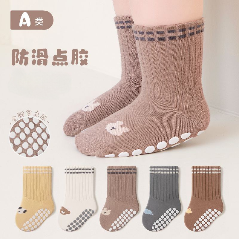 婴儿袜子秋冬A类宝宝地板袜无骨宝宝点胶袜儿童学步袜隔冷防滑袜