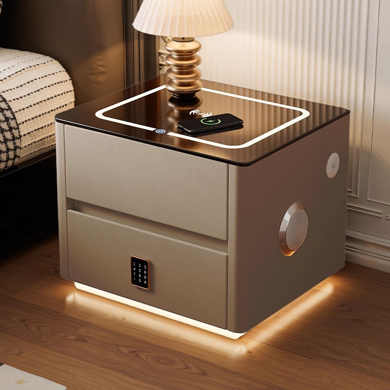 智能床头柜简约现代家用卧室2025新款轻奢高级感床头柜轻奢高级