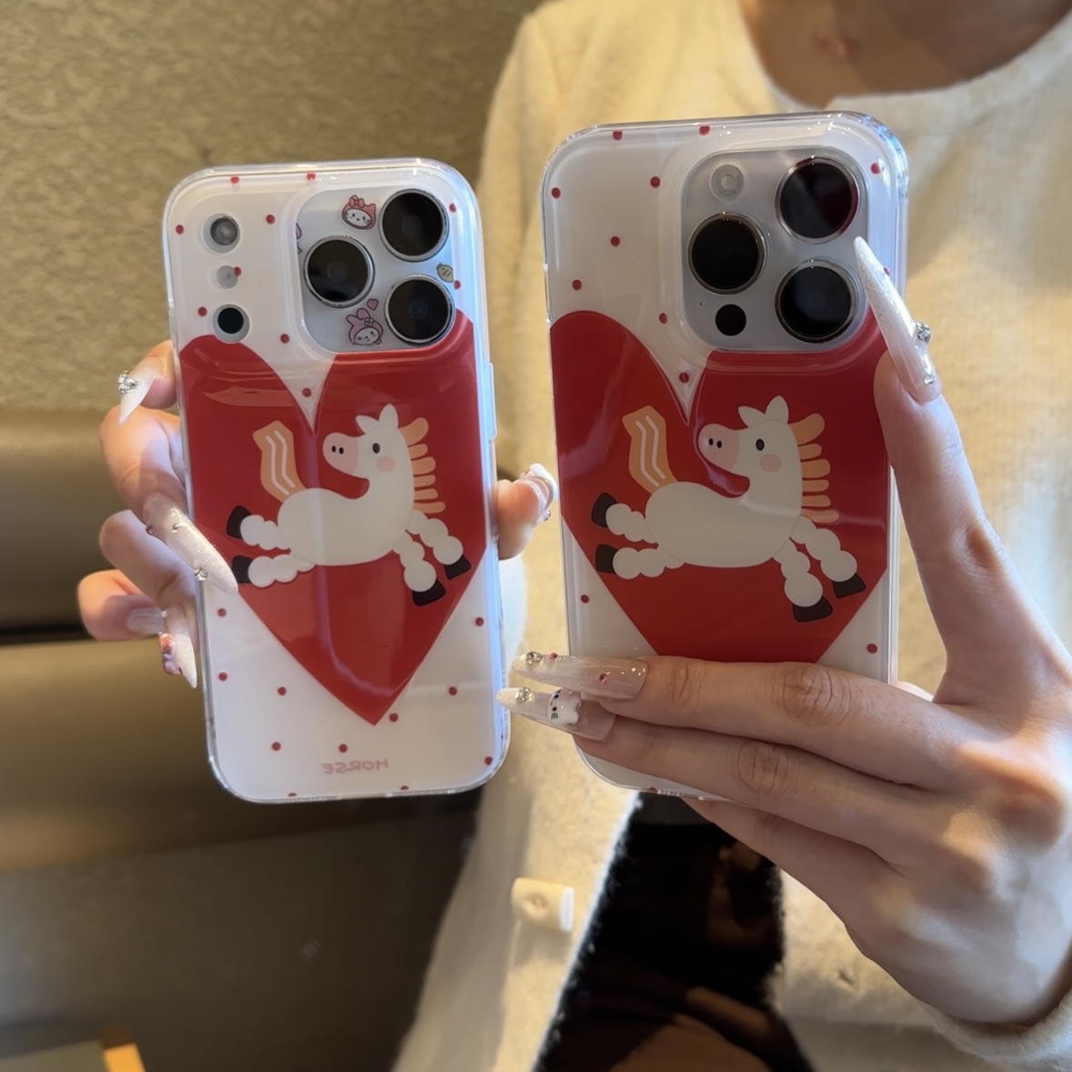 新年爱心小马适用苹果17Promax手机壳vivo华为荣耀oppo小米17防摔