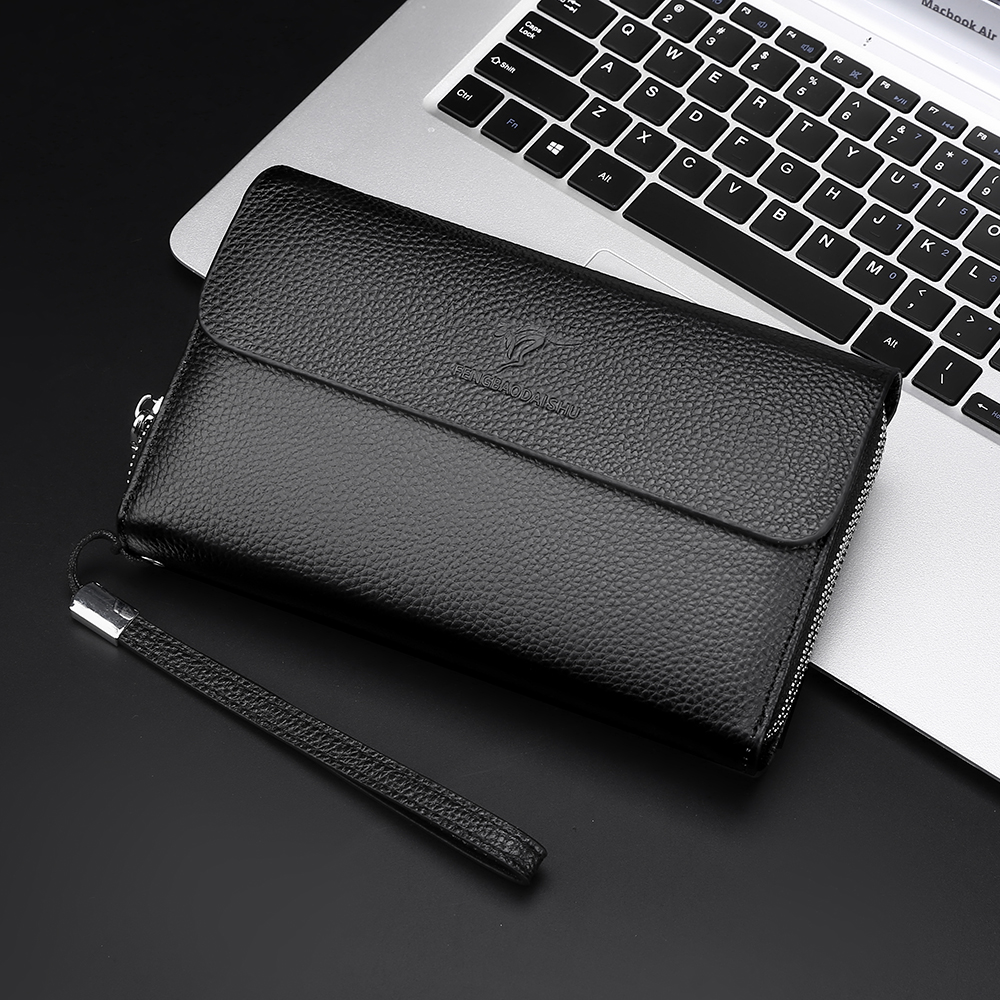 时尚复古男士手拿包商务真皮手抓包男头层牛皮高档质感手机包钱包