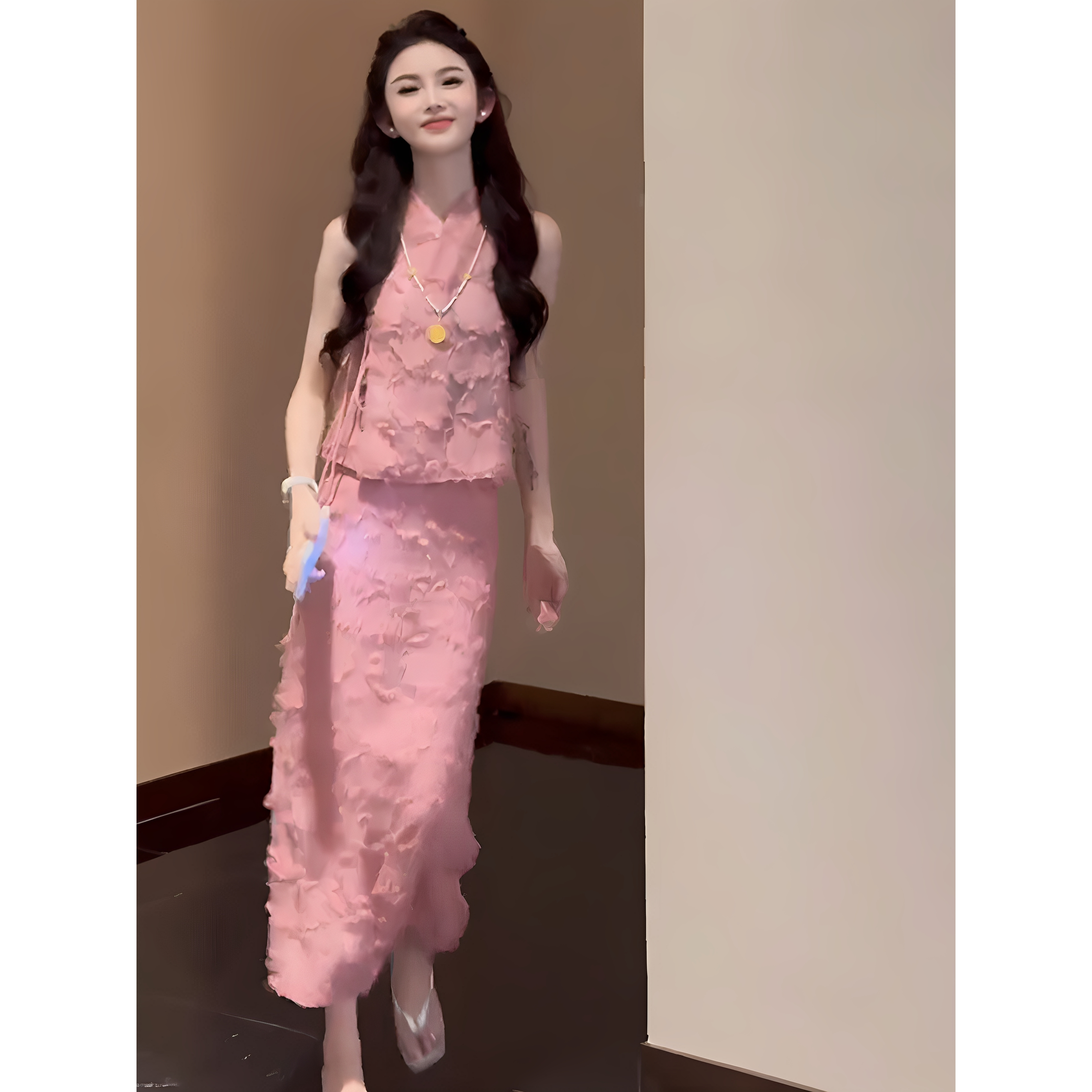 新中式时尚套装裙女夏季新款洋气法式时髦流苏国风上衣裙子两件套