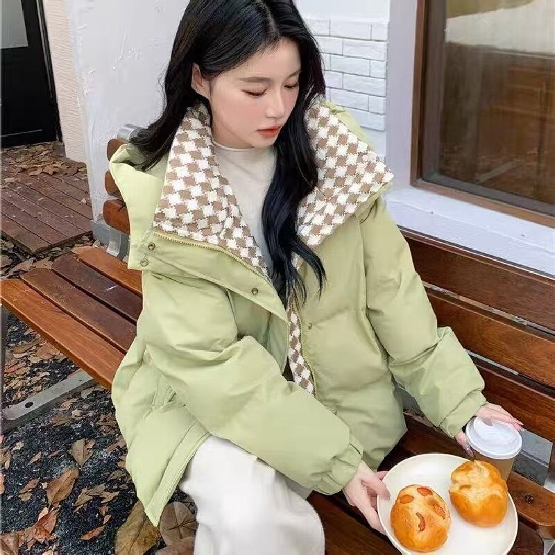 2025新款棉衣女加厚宽松短款ins韩版连帽学院风冬小个子棉袄外套