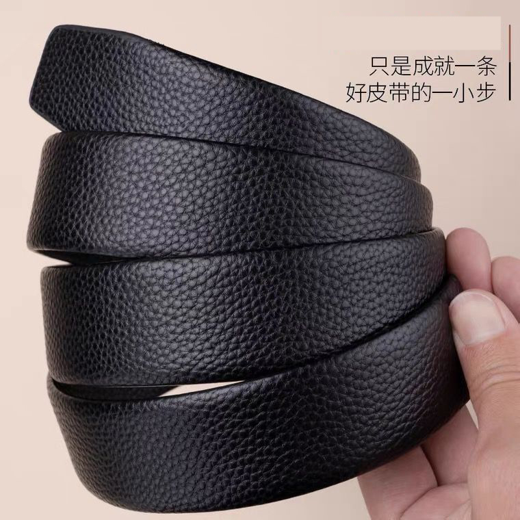 【24小时特卖】自动无扣男士皮带身不带扣头腰仿真皮PU单带条裤带
