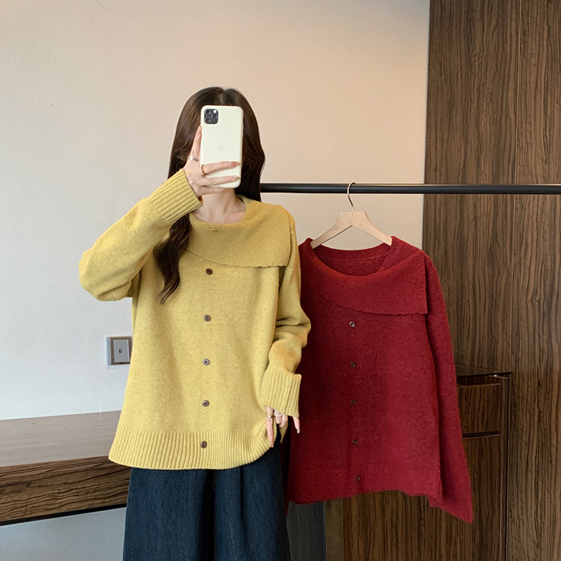 2025秋冬新款胖mm大码女时尚百搭软糯保暖针织上衣毛衣 72199