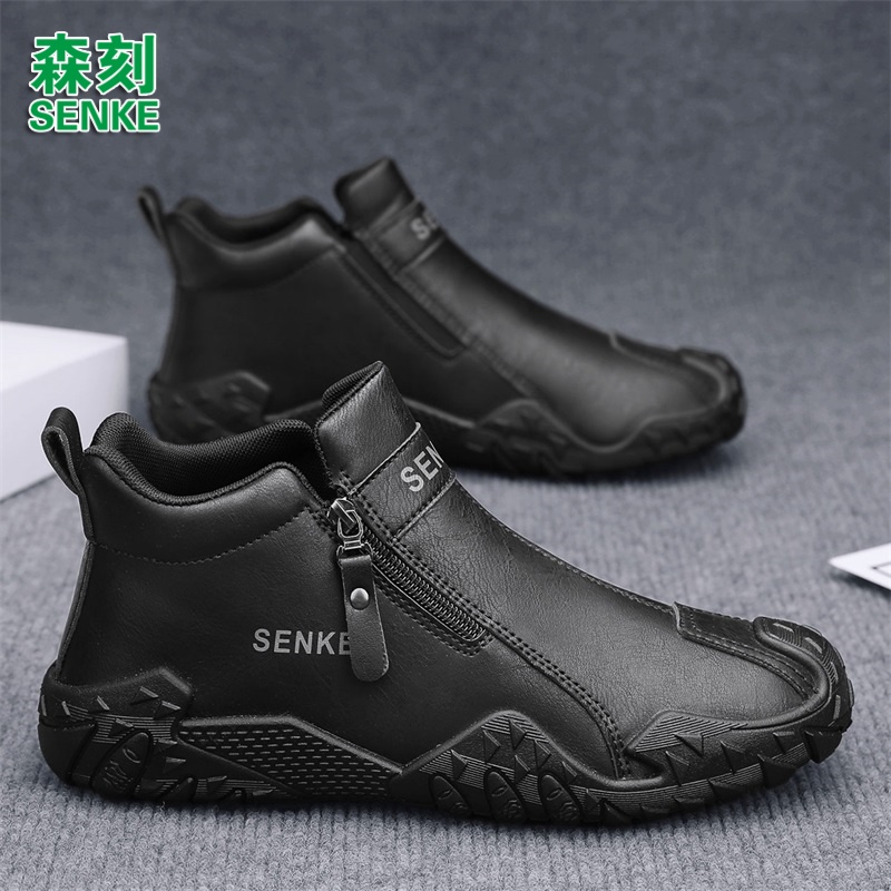 森刻2025秋冬新款时尚男鞋防滑耐磨休闲鞋男士潮流休闲百搭潮鞋
