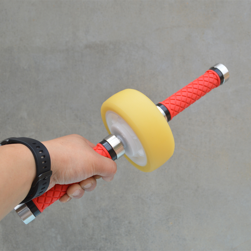 轮友牛筋健腹轮双轴承直径12.5厘米304不锈钢手柄