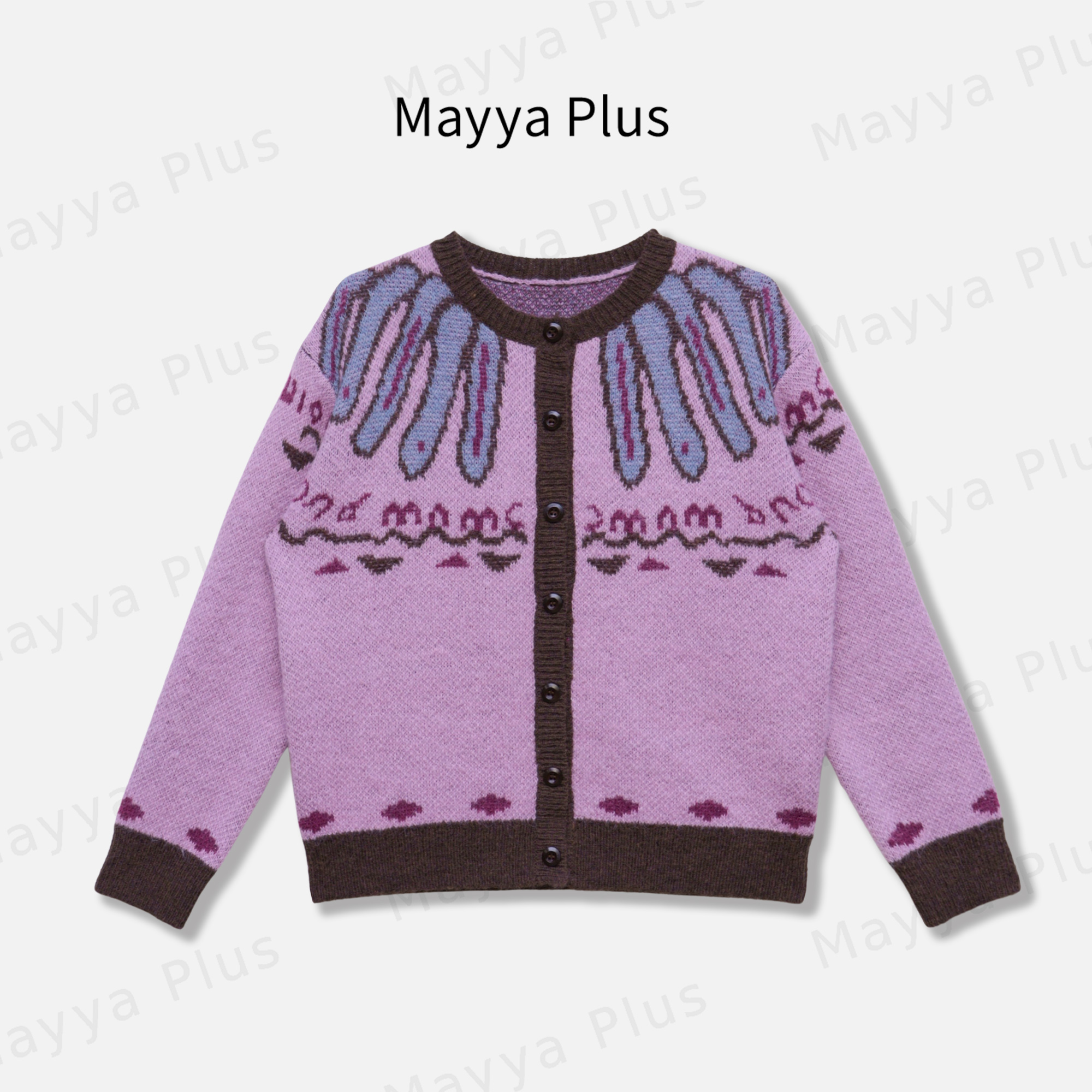 【长岛画室】Mayya Plus麦芽定制冬季气质显瘦针织开衫毛衣32546955
