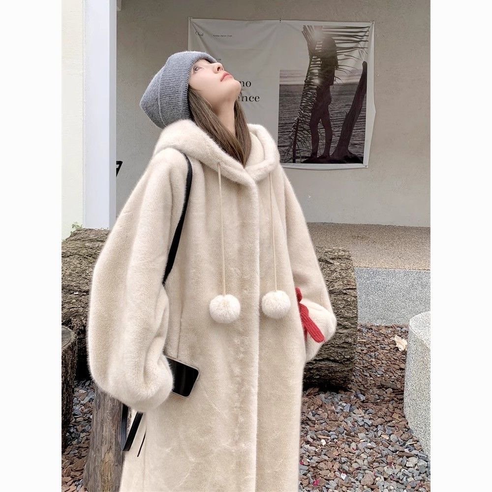 巫师连帽外套毛绒女装冬季潮流风加厚连帽韩版.慵懒毛绒2.0