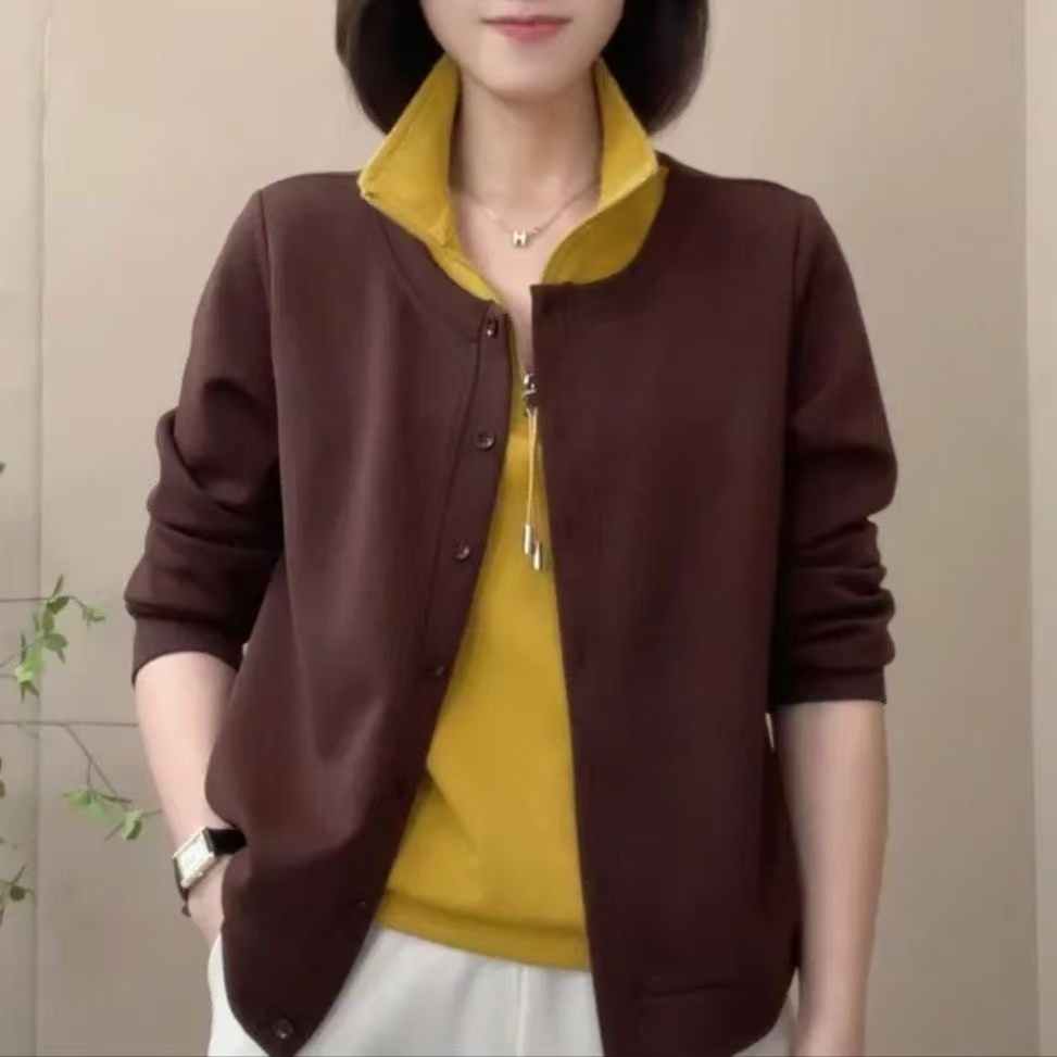 2025秋季新款高级感假两件时尚休闲长袖百搭打底衫女休闲上衣