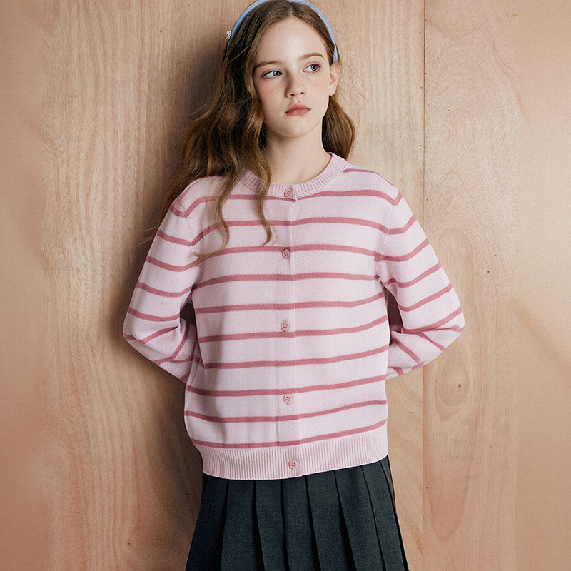 DEESHA/笛莎笛莎童装开衫外套25年新款薄款纯棉针织开衫女童春秋