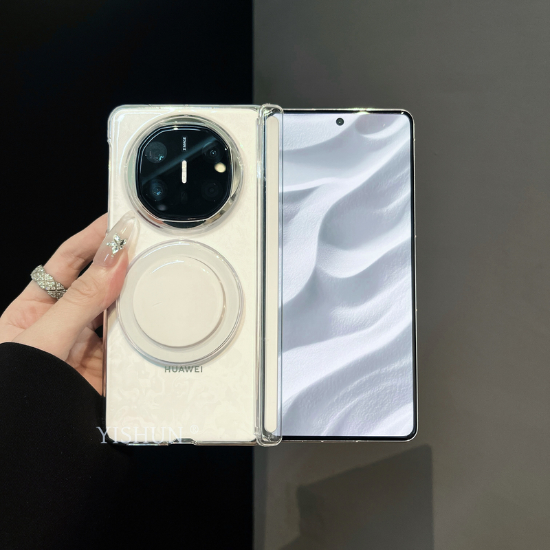 适用华为matex6手机壳磁吸支架mateX5中轴保护ins风x3简约保护套