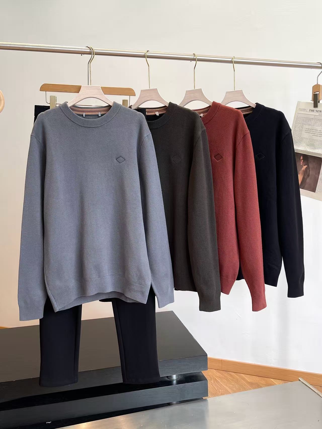 特！莫代尔+绵羊毛！商场余D 纯色秋针织衫毛衣 4716 男装  H7053