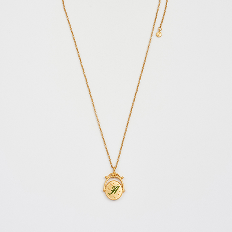 铜合金珐琅吊坠 【张艺凡同款】Fable字母双面旋转珐琅彩项链女小众