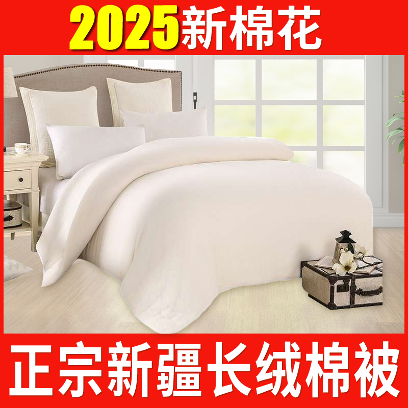 新疆长绒棉花垫被纯棉被子棉被100%全棉春秋棉絮床垫加厚新疆棉被