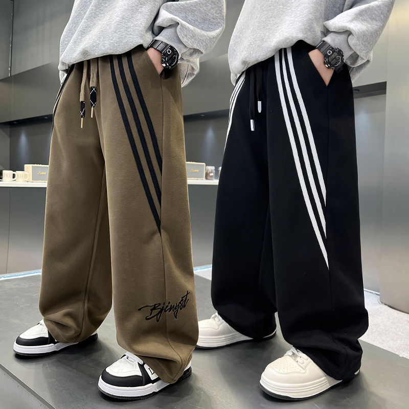 男童秋季休闲宽松卫裤2025新款中大童直筒运动长裤中大童秋装裤子