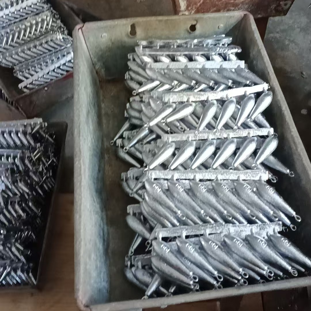 远投串钩柳叶型带环海竿铅坠长条铅坠柳叶形钓鱼抛竿坠海钓铅坠