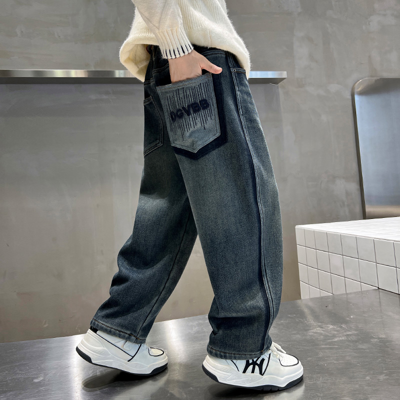 儿童装男童秋装裤子2025新款中大童秋季牛仔裤男孩长裤休闲春秋款