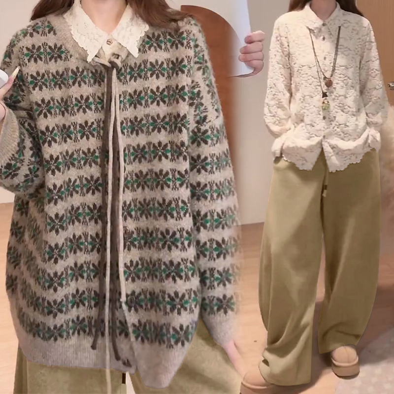 韩系设计感慵懒风毛衣2025年秋冬新款时尚潮流简约风休闲上衣