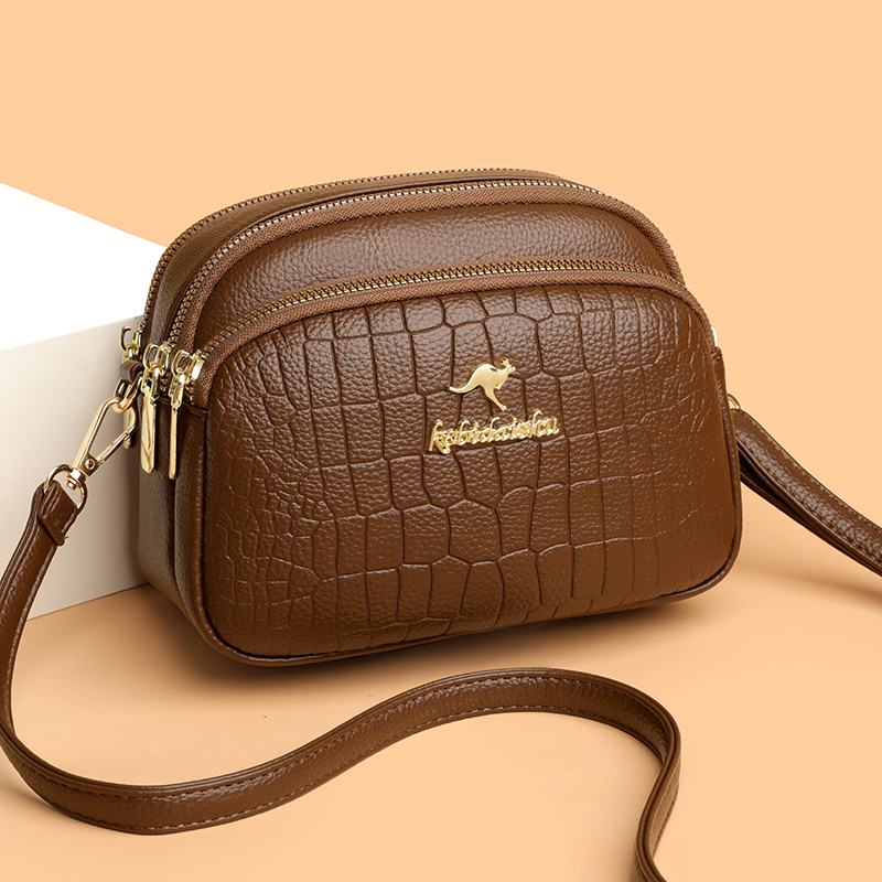 高级女包多隔层石头纹百搭单肩斜挎包女款爆款2025新款2555斜挎包