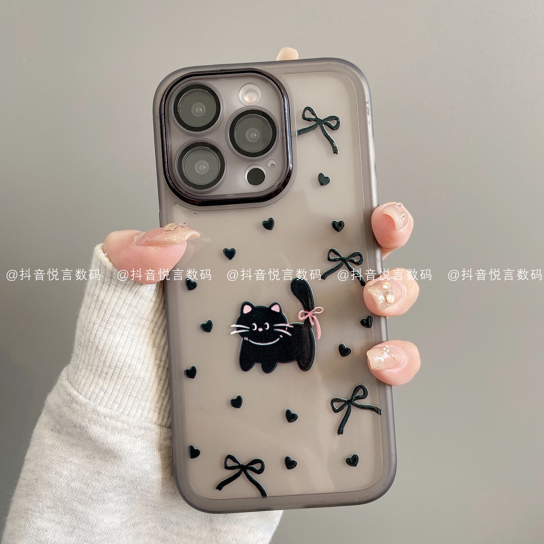 金属镜框适用iphone17promax苹果16手机壳15/14/13/12/11华为黑猫