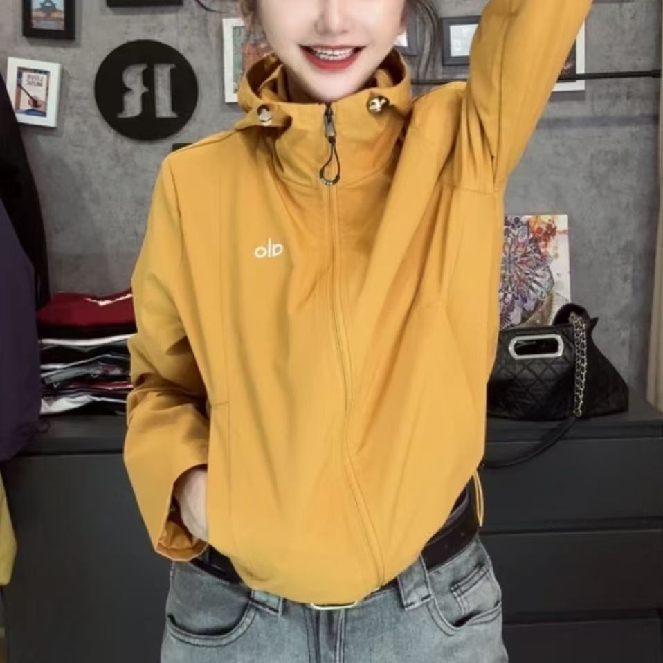 小个子连帽外套女205春秋新款时尚百搭冲锋衣显瘦夹克上衣