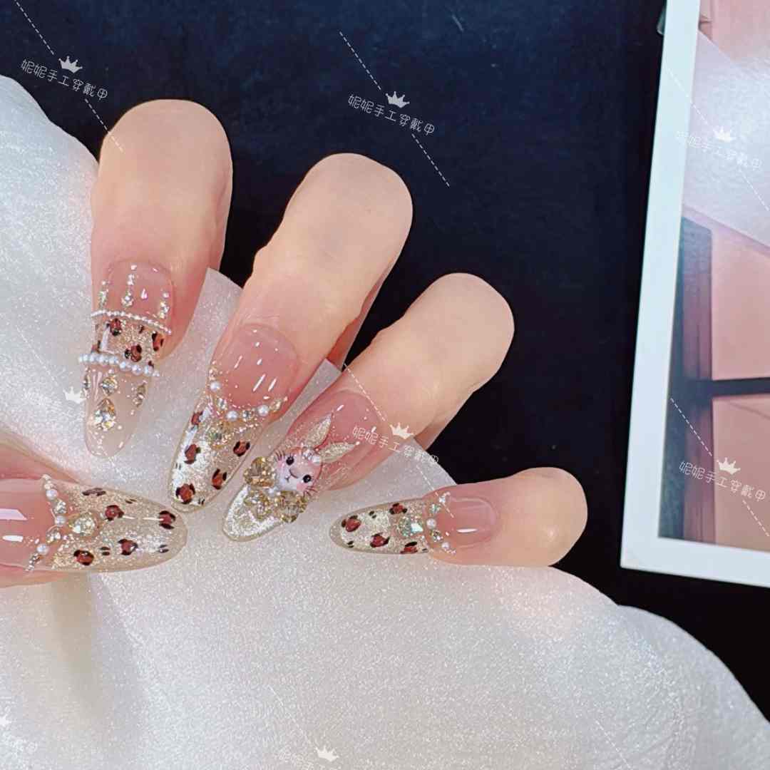 【金兔暴富】纯手工穿戴甲猫眼美甲贴片可拆卸指甲贴片10片装