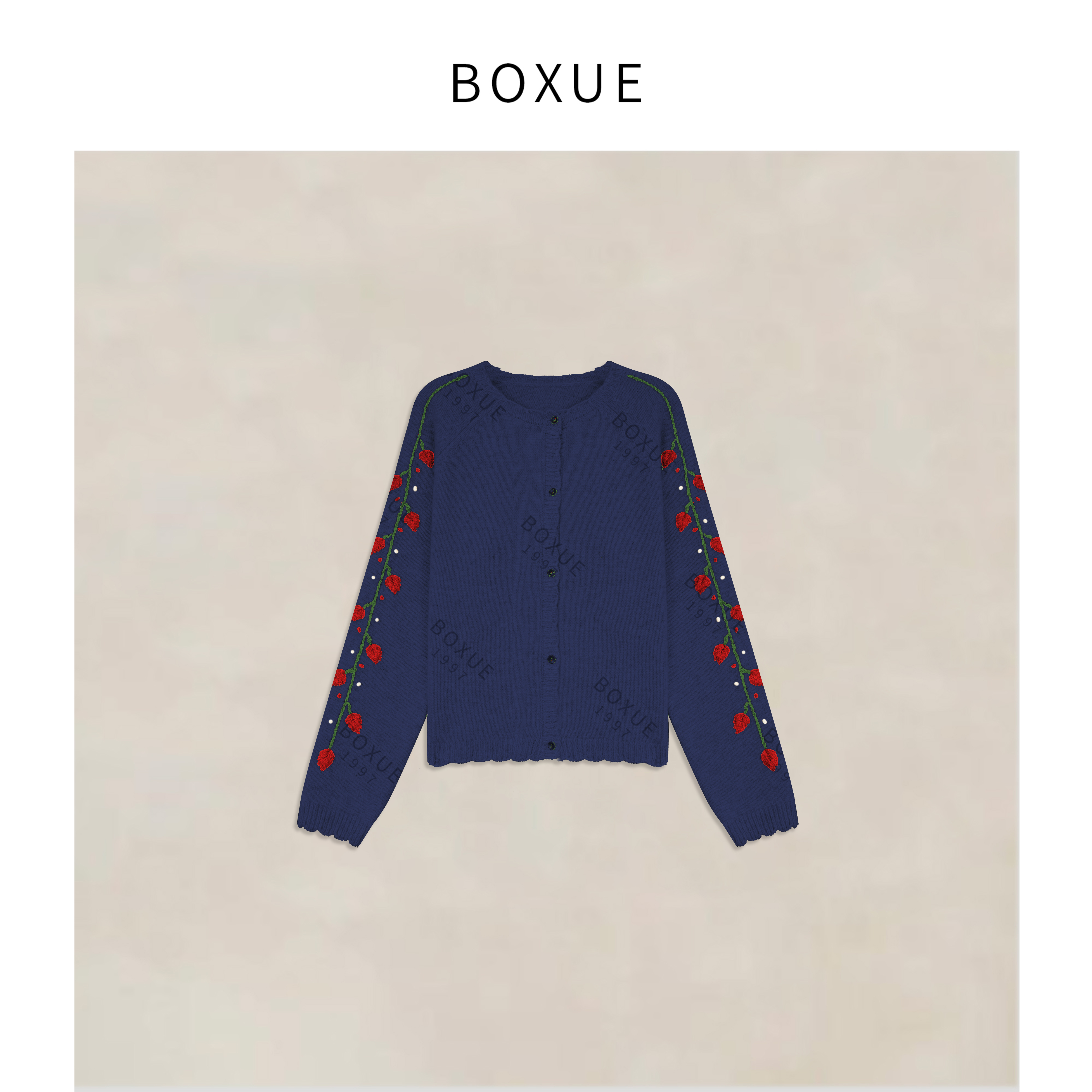 BOXUE“花满堂”2025秋冬高级感100绵羊毛轻奢 外套#250928W5322