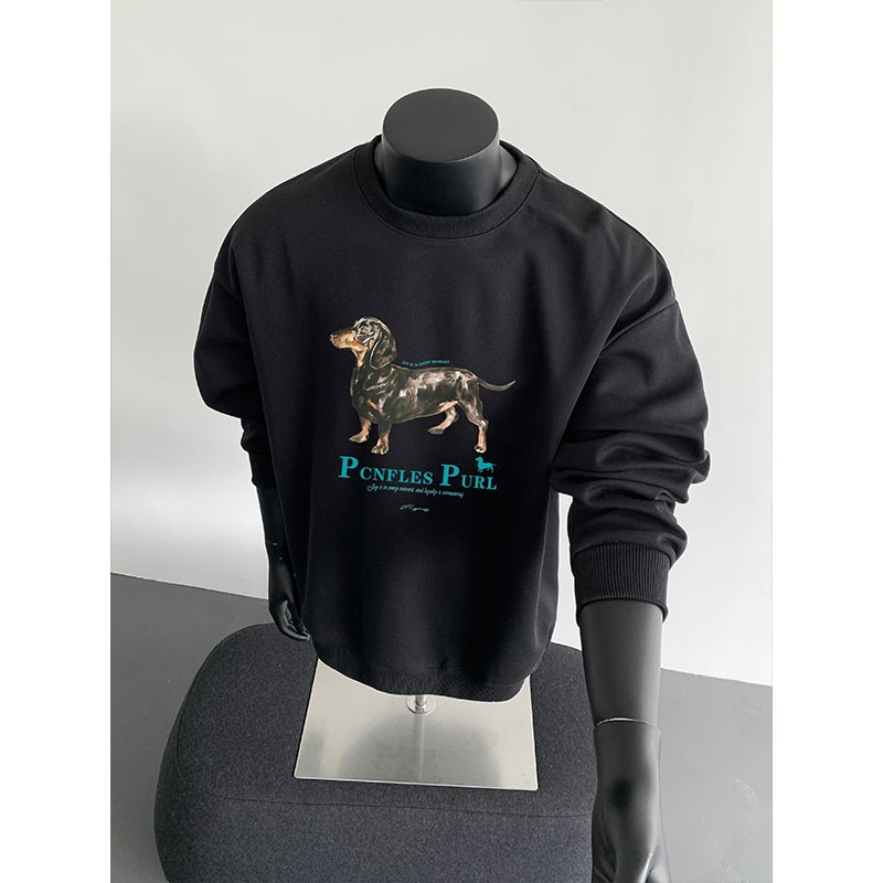 80-300斤大码美式潮牌小众圆领卫衣男女秋冬重磅加绒加厚套头卫衣