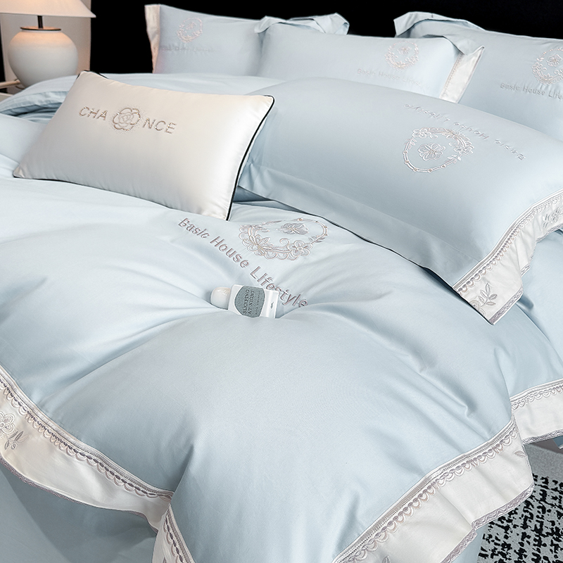 高级感A类200支长绒棉纯棉四件套100全棉床单被套亲肤1.8床上用品
