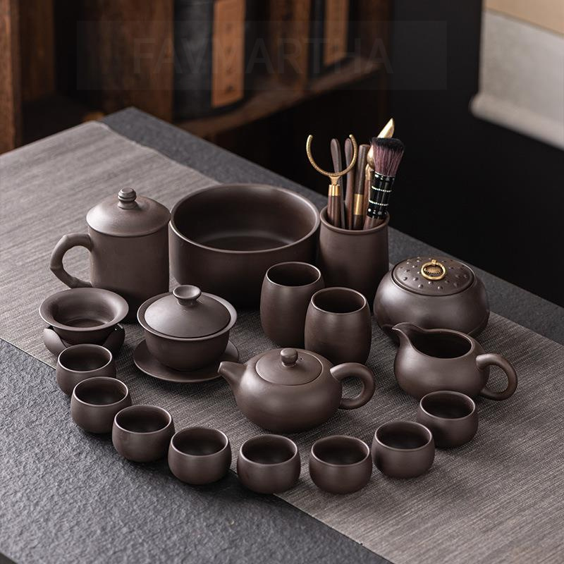 FAVMARTHA紫砂功夫茶具套装礼盒整套陶瓷茶壶茶杯茶道商务纪念礼