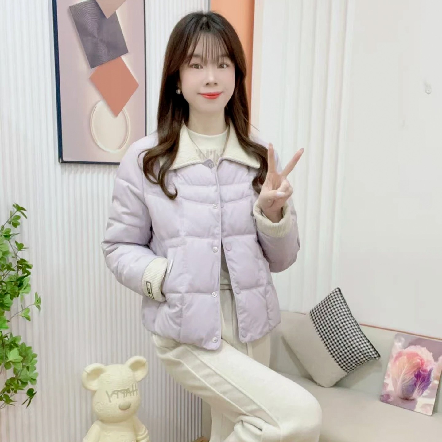 2025冬季新款韩版翻领短款棉服女洋气显瘦加厚棉袄保暖棉衣外套潮