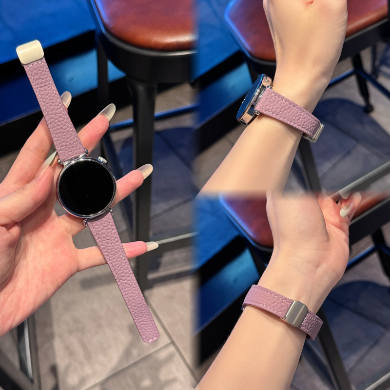 真皮小蛮腰磁吸扣表带适用华为GT5watch5watch4watch3gt4gt高级女