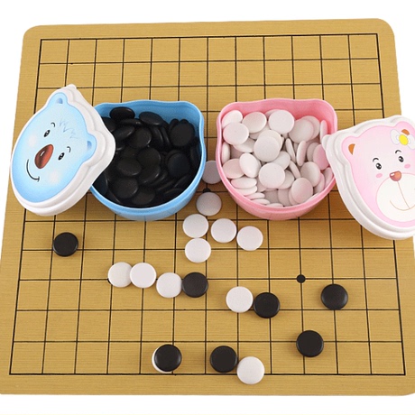 围棋套装小号儿童卡通棋盘密胺棋子学校标准361颗五子棋皮革棋盘