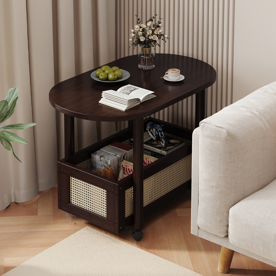 家用茶几可移动收纳小边几茶桌客厅沙发边柜储物推车多功能置物架